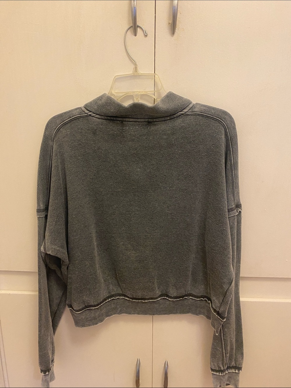 Vintage Havana Washed Gray Half-Zip Pullover Sweater - Picture 6 of 9